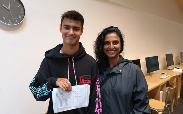 King Alfred GCSE Results 2022 - Luko and his mum Sonita.png